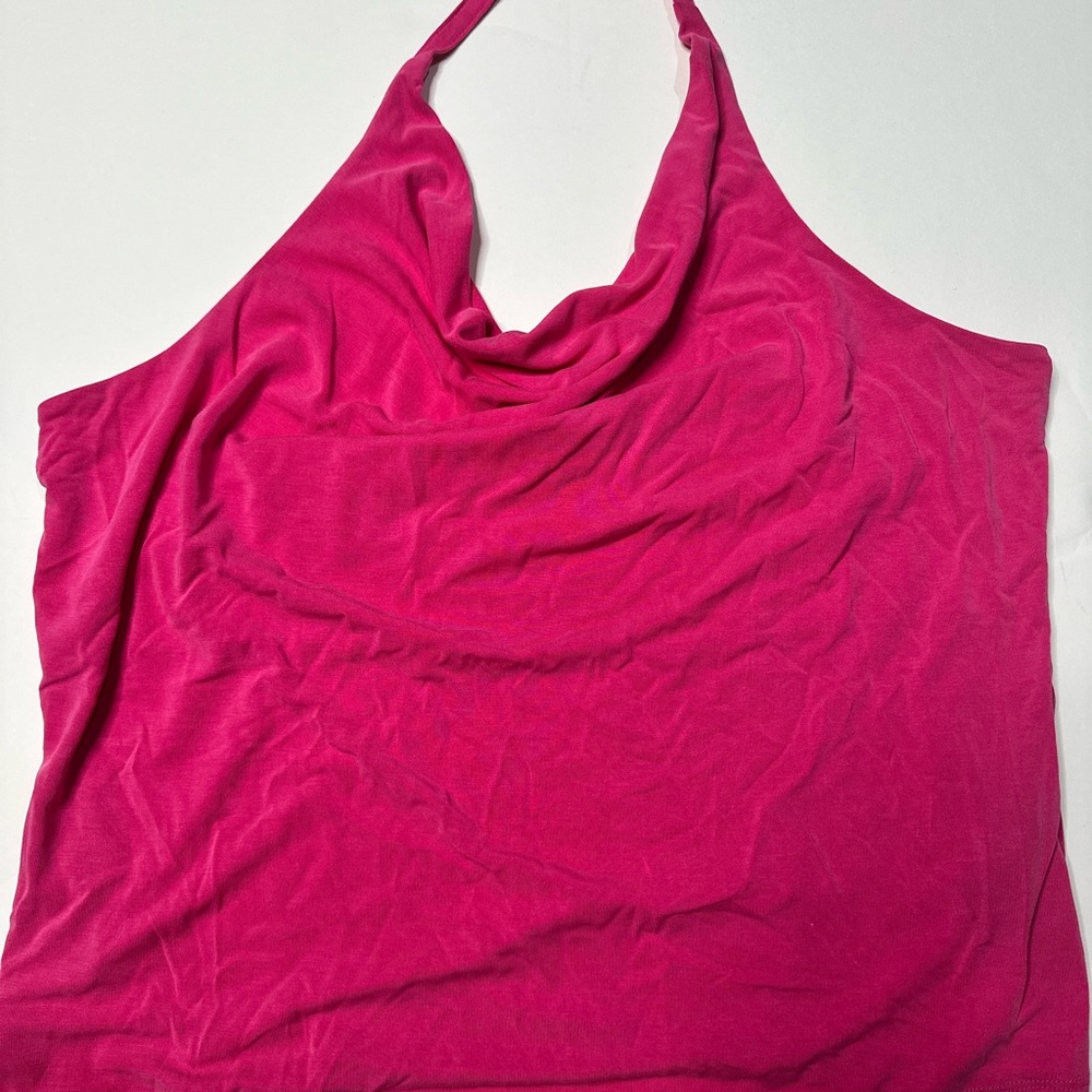 Anthropologie Fuchsia Halter Drape Tank Top XL